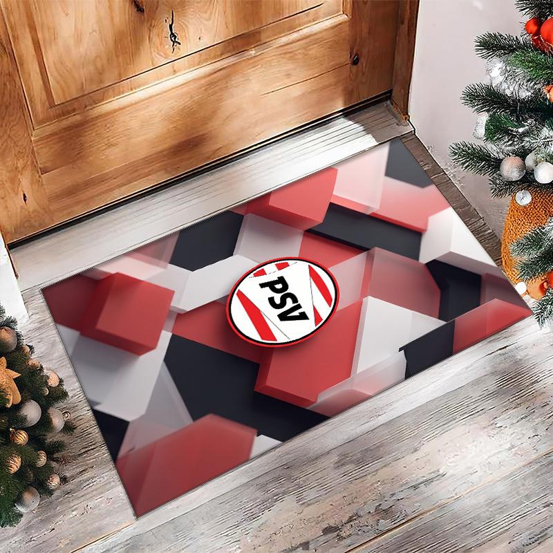 PSV Eindhoven FC Soccer Football Pattern Soft Area Rug Non Slip Indoor Floor Carpet Sports Decor Mat for Bedroom