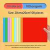 100Pcs Square Origami Paper Double Sides Solid Color Folding Paper Multicolor Kids Handmade Diy Scrapbooking Craft Decor