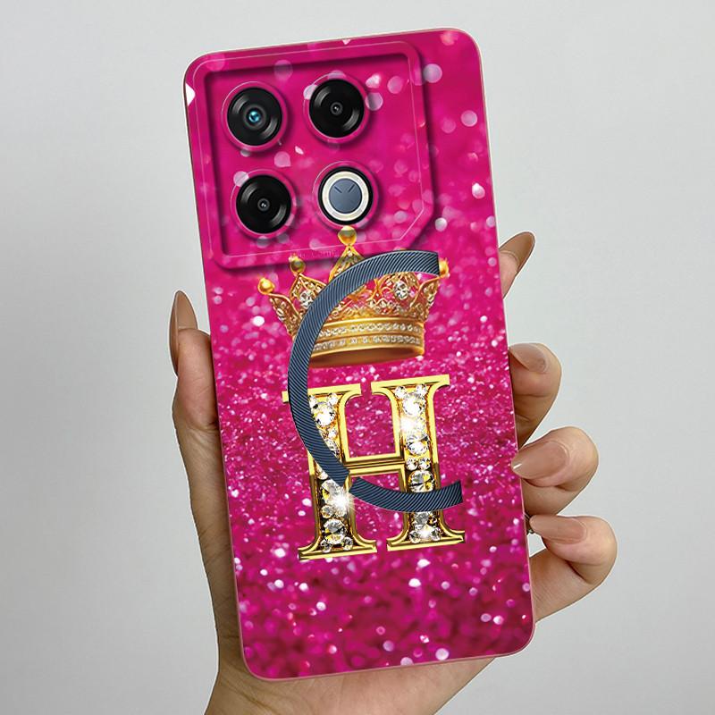 For Infinix GT 20 Pro Case Luxury Crown Letter Soft Silicone Back Cover For Infinix GT20 Pro GT20Pro Coque Infinix X6871 Fundas