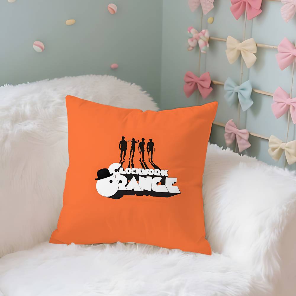 Uhrwerk Orange Kissenbezug Dekokissenbezug Nordischer Vintage-Stil Kissenbezüge Wohnzimmer Sofa Couch Sitz