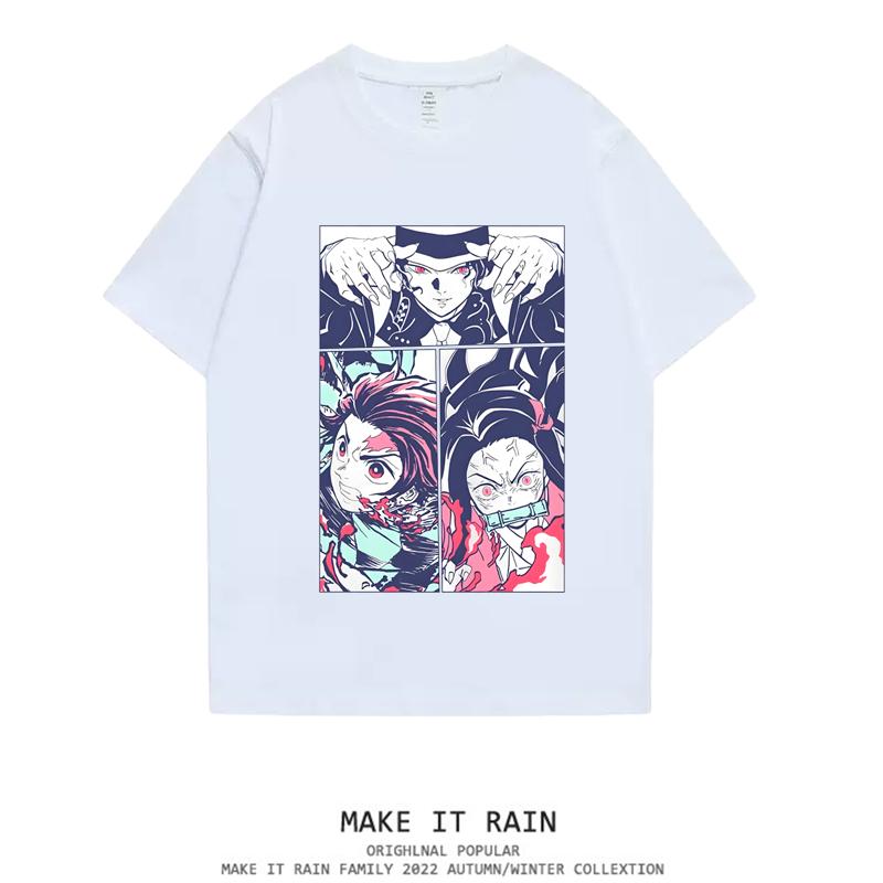 Blade of Ghost Extermination Anime Peripheral T-Shirt Second Dimension Men's and Women's Summer Kitchen Tanjiro Popular Leisure