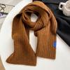 Wool gray scarf girls autumn and winter white knitted wool warm versatile high sense scarf white
