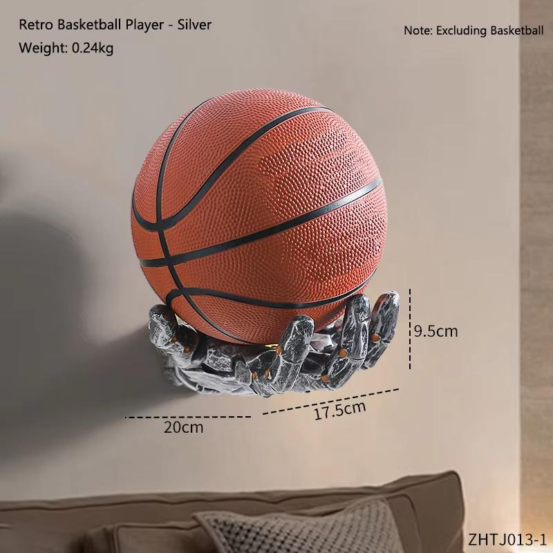 Estante de Baloncesto de Brazo Robótico Creativo Estante de Almacenamiento de Baloncesto y Fútbol Montado en la Pared Adornos de Decoración para Sala de Estar del Hogar