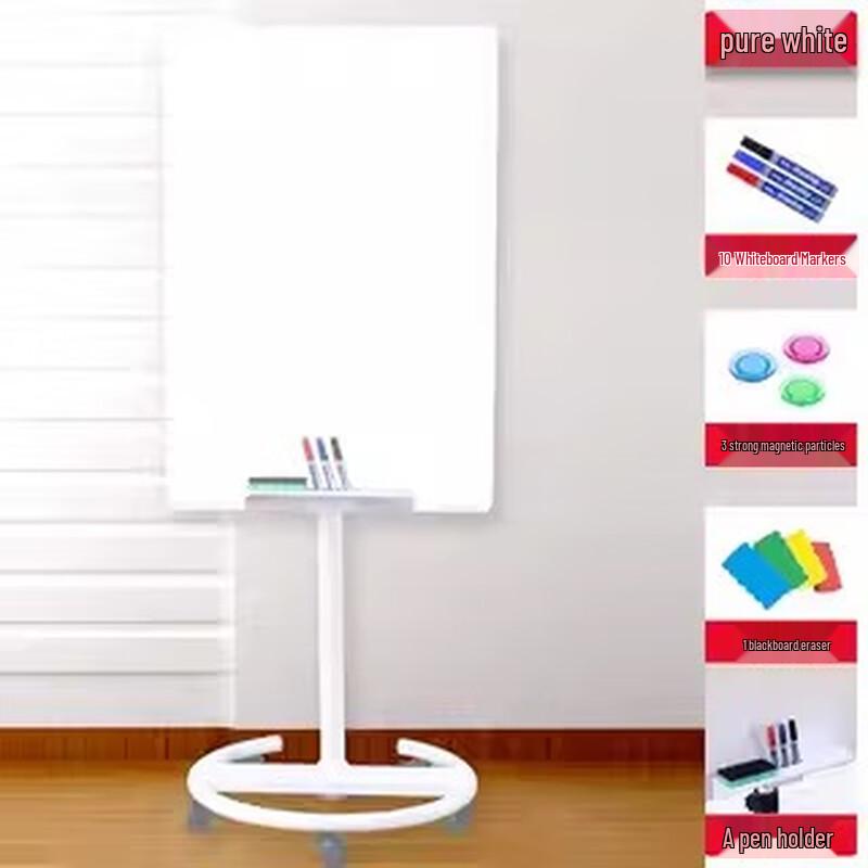 60x90cm Magnetic Ultra-White Tempered Glass Whiteboard with Stand