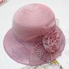 Spring new hat women's spring and summer French organza lace flower folding pot hat travel wide brim fisherman