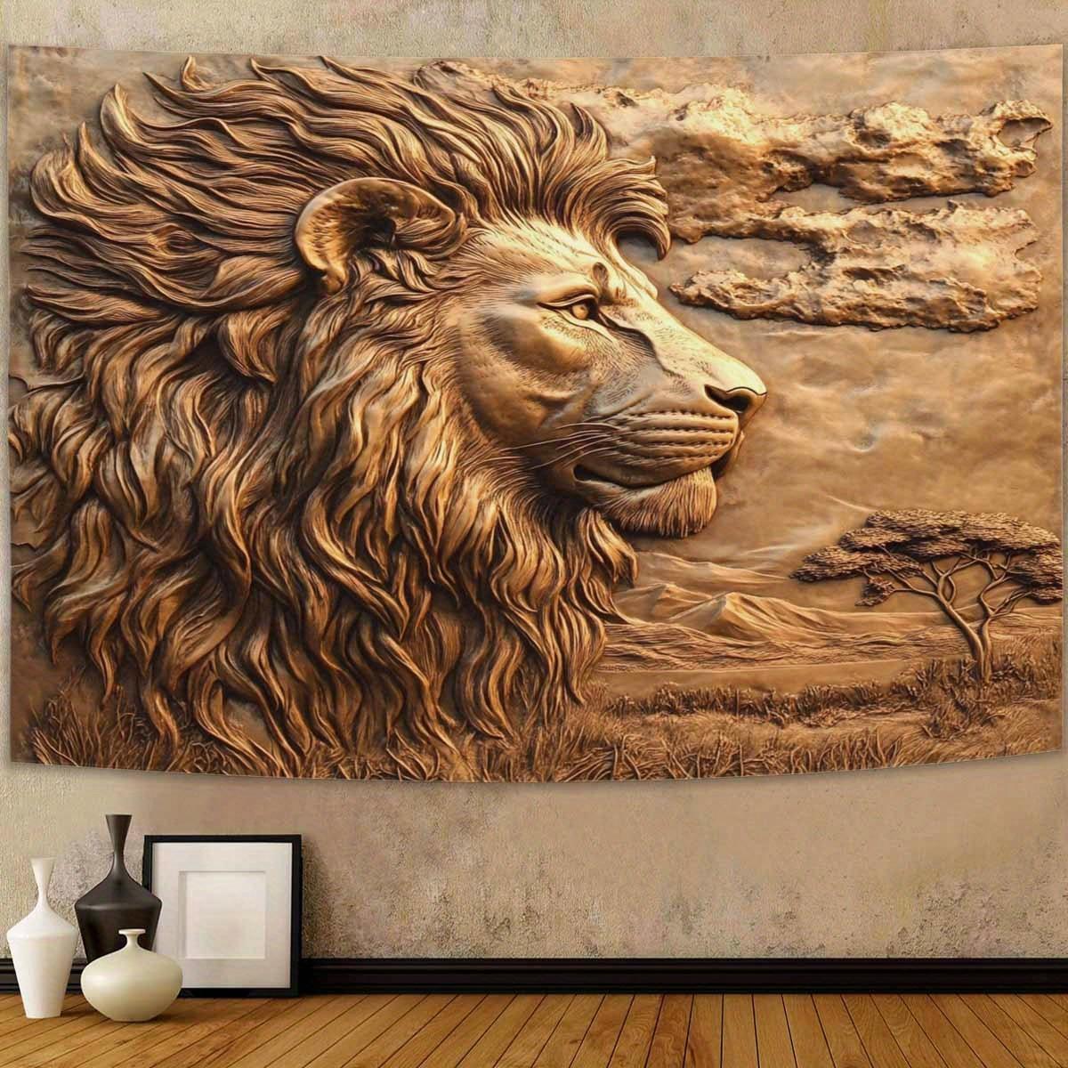 

Cute Flame Lion Symbol Peach Skin Tapestries Novelty Tapestry for Dorm Living room Office Bedroom Cool Wall Hanging as Perfect 74x94cm(29x37in)