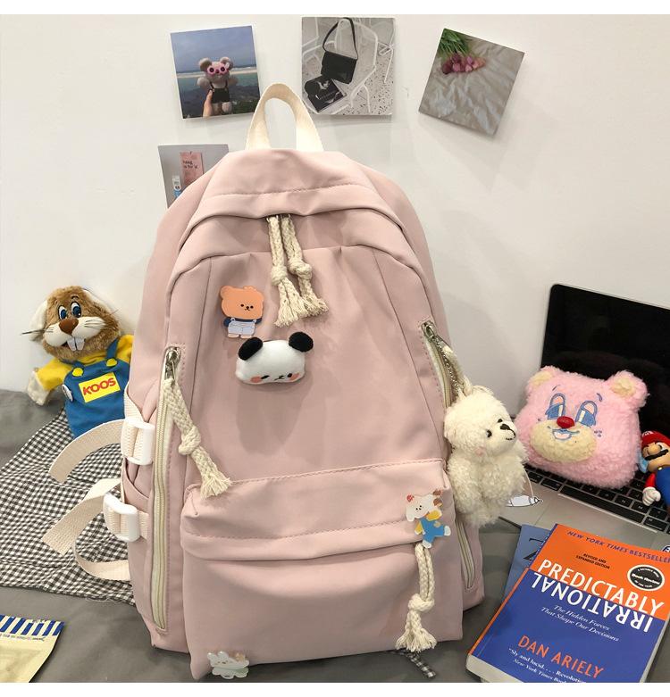 Schoolbag Female Junior High School Student Schoolbag Cute Harajuku Japanese Girl Backpack Large Capacity Versatile Korean Version Casual Backpack
