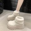 Fashion Platform Women's Snow Ankle Boots Suede Mid Heel Cotton Shoes Short Plush Warm Boots Trendy Winter Casual Boots Botas De Mujer