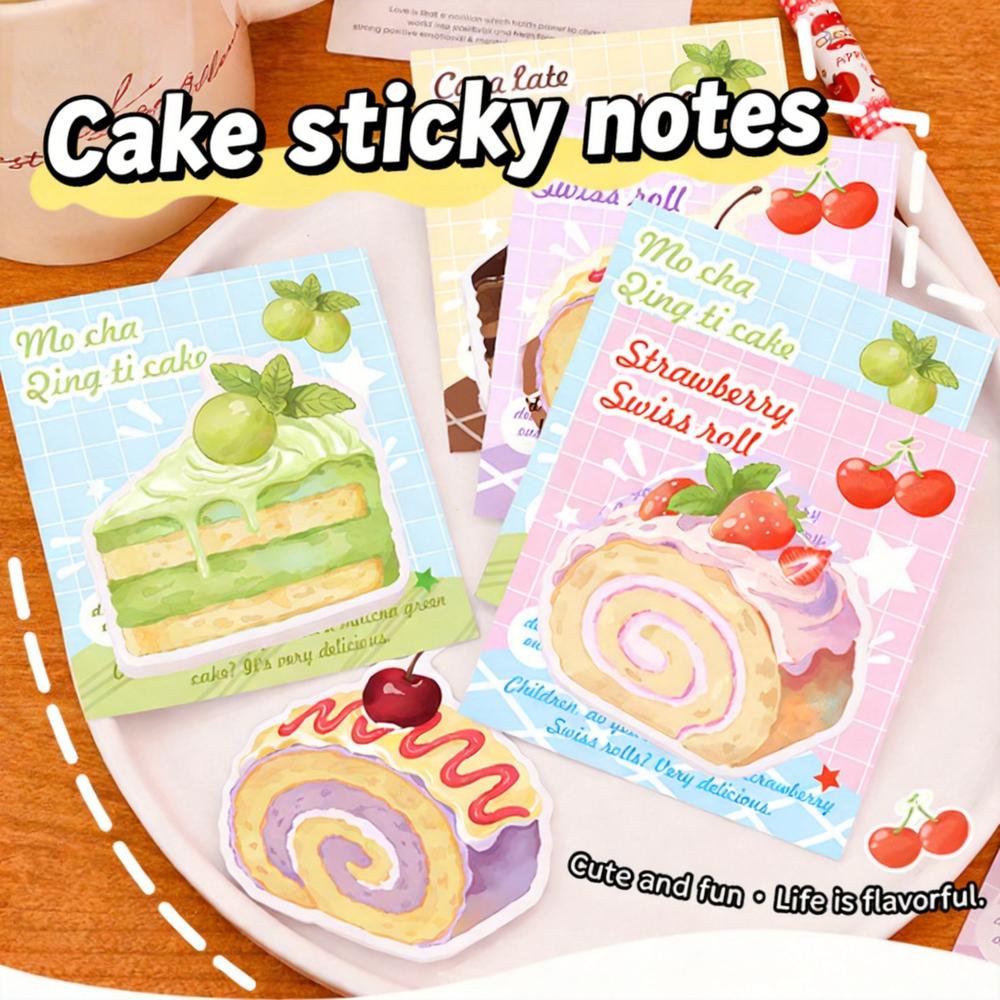 120 Sheet Cute Cake Dessert Sticky Notes Kawaii Pastry Memo Pad Chocolate Cake Sticky Notes For Journaling Planner School Office