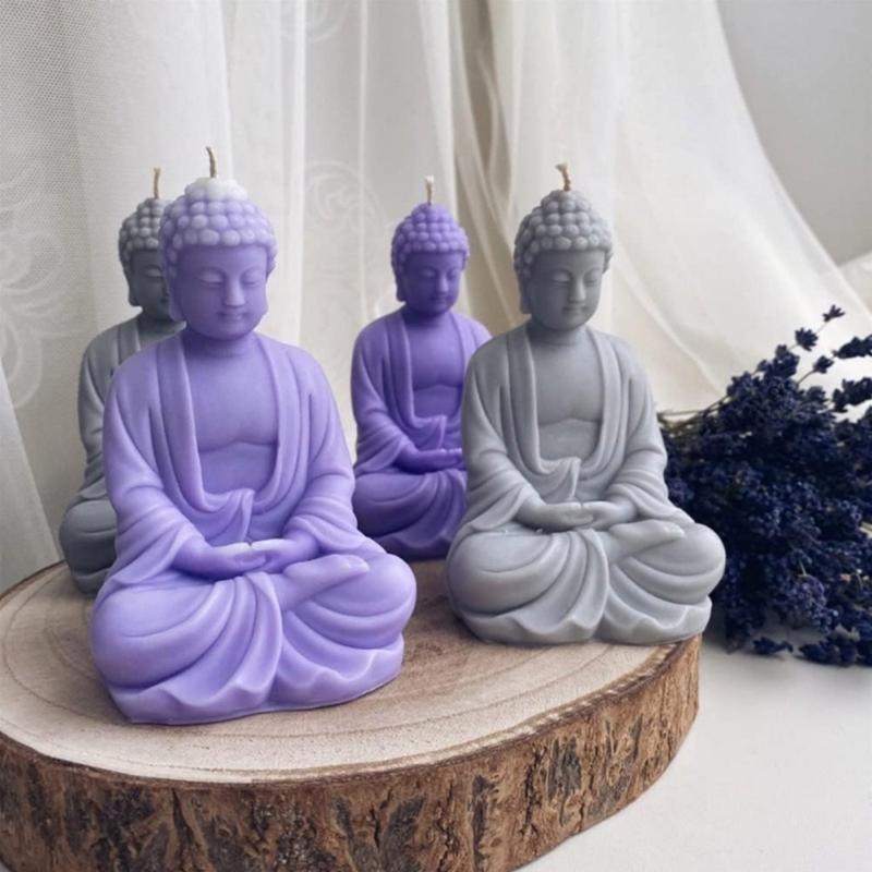 Buddhas Statue Decoration Candle Silicone Mold Epoxy Resin DIY Ornaments Making Soap Melt Resin Clay Home Decorations