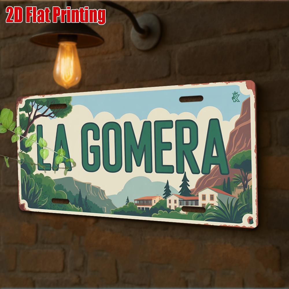 

D Flat D Flat pc LA GOMERA Vintage Aluminum Sign D Flat Printing For Decoration Only Outdoor Wall Art (cm 15x30cm(5.9x7.8inch)
