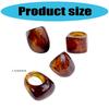 Vintage Geometric Resin Ring Lightweight Design Amber Tone Jewelry Gift Comfort Fit Retro Resin Accessory For Women Men