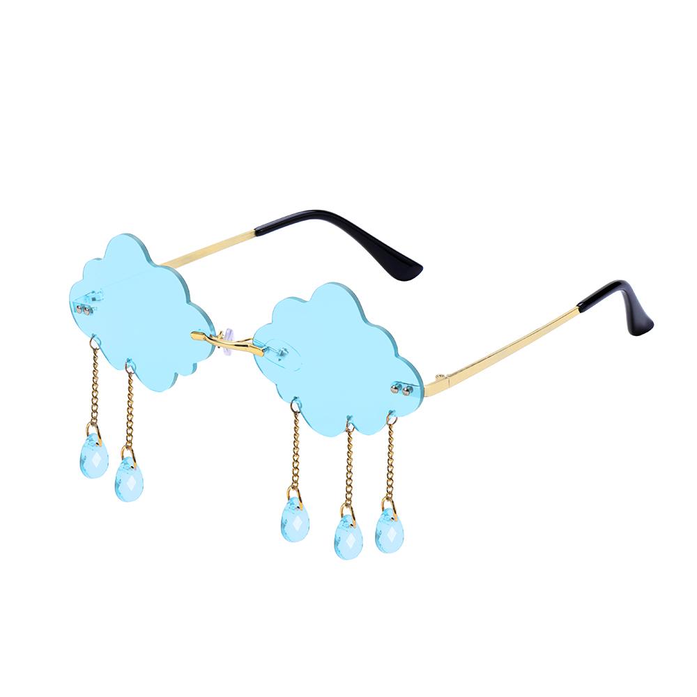 

Ретро солнцезащитные очки без оправы, женские винтажные облака с ромбовидными кисточками, стимпанк, диско-очки, забавные оттенки в форме облаков As Shown