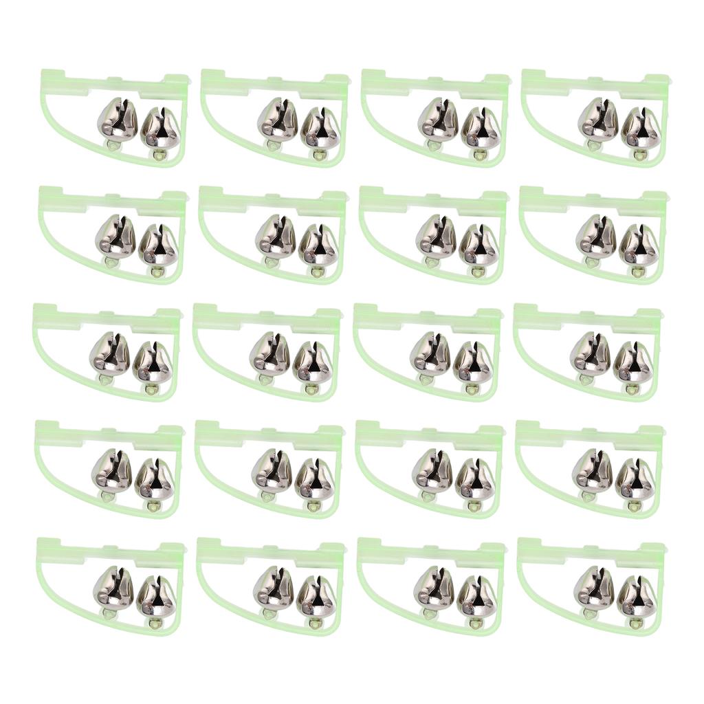 20 buc Alarmă Mușcătură Lansetă Pescuit Clopoței Dubli Alarmă Fluorescentă Vârf Lansetă Pescuit de Noapte Clopoțel Mușcătură Pește