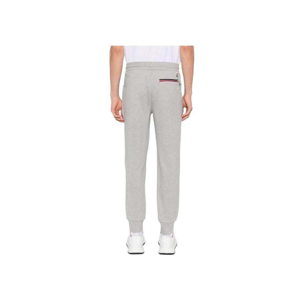 Moncler Logo Drawstring Cuffed Knit Joggers Men Bottoms Gray J10918H00012809KR986