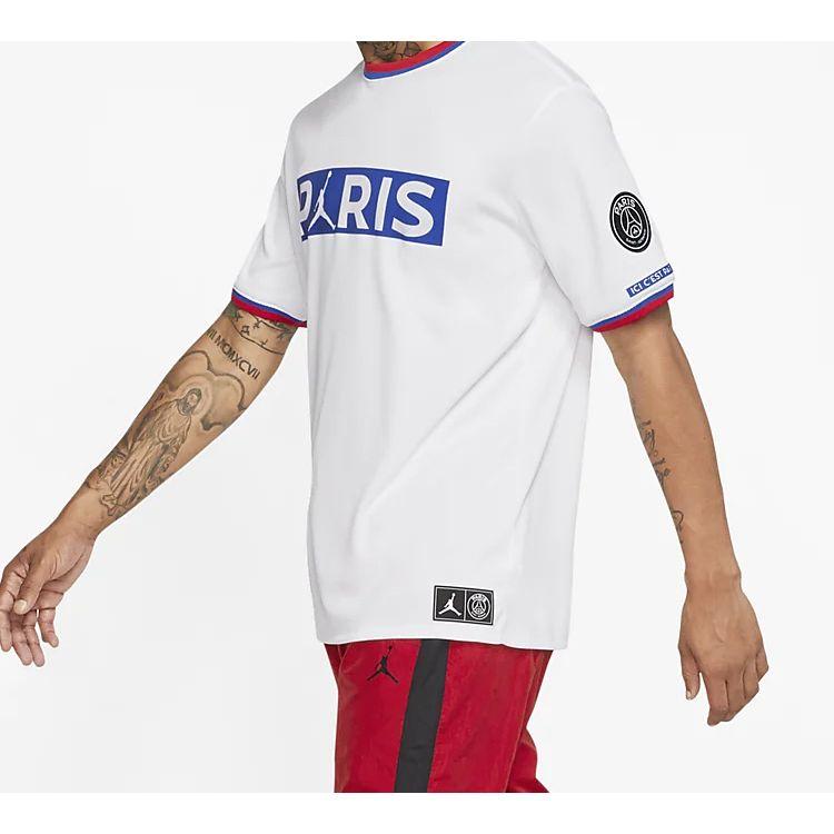 Jordan Paris Saint-Germain Crest Patch Short Sleeve T-Shirt Men Tops White BQ8359-100
