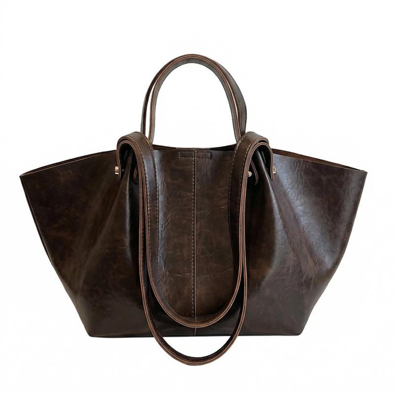 Women's Soft Leather Tote Bag Large Capacity Single Shoulder Handbag for Daily Commute Work Casual 2026 New Fashion Underarm Bag