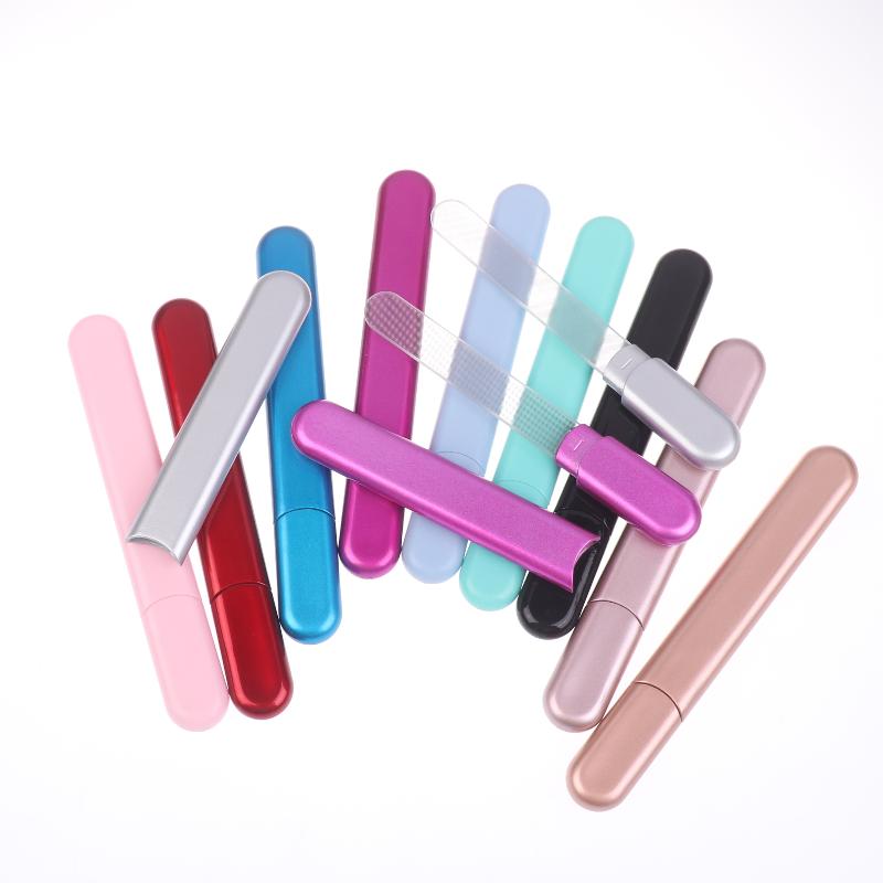 Glass Nail File With Case, Crystal Diamond Salon Best Beauty Nail Buffer For Natural And Acrylic Nail