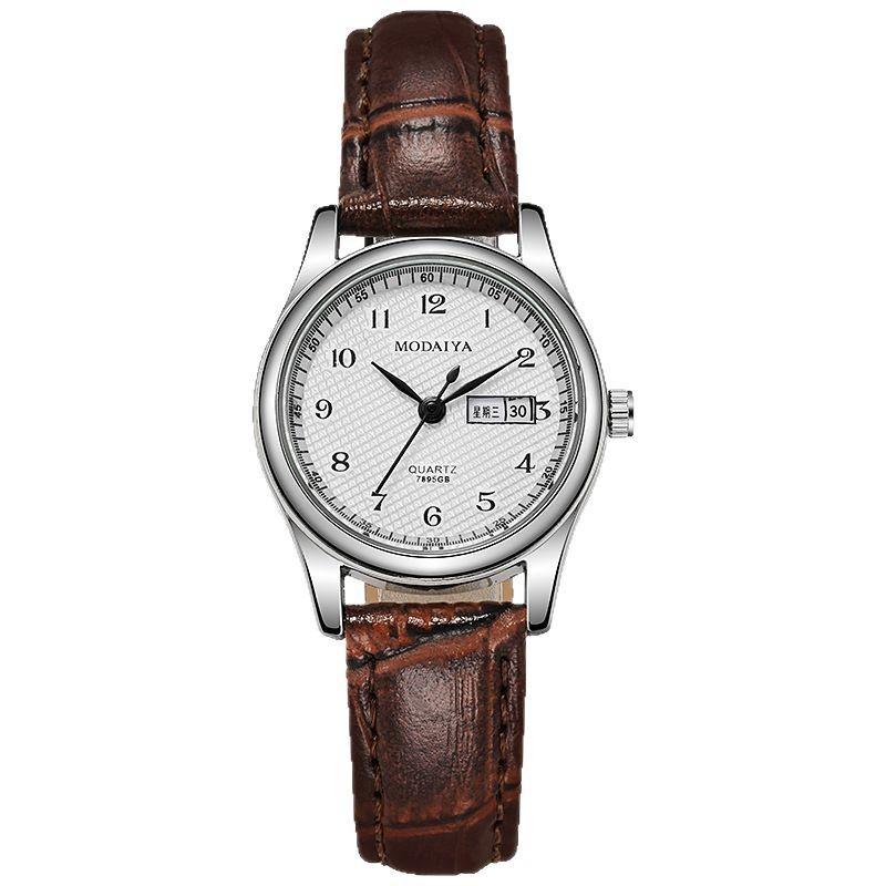 Couple Men'S Women'S Watch Fashion Simple Double Calendar Steel Belt Watch Student Male And Female Watch Generation