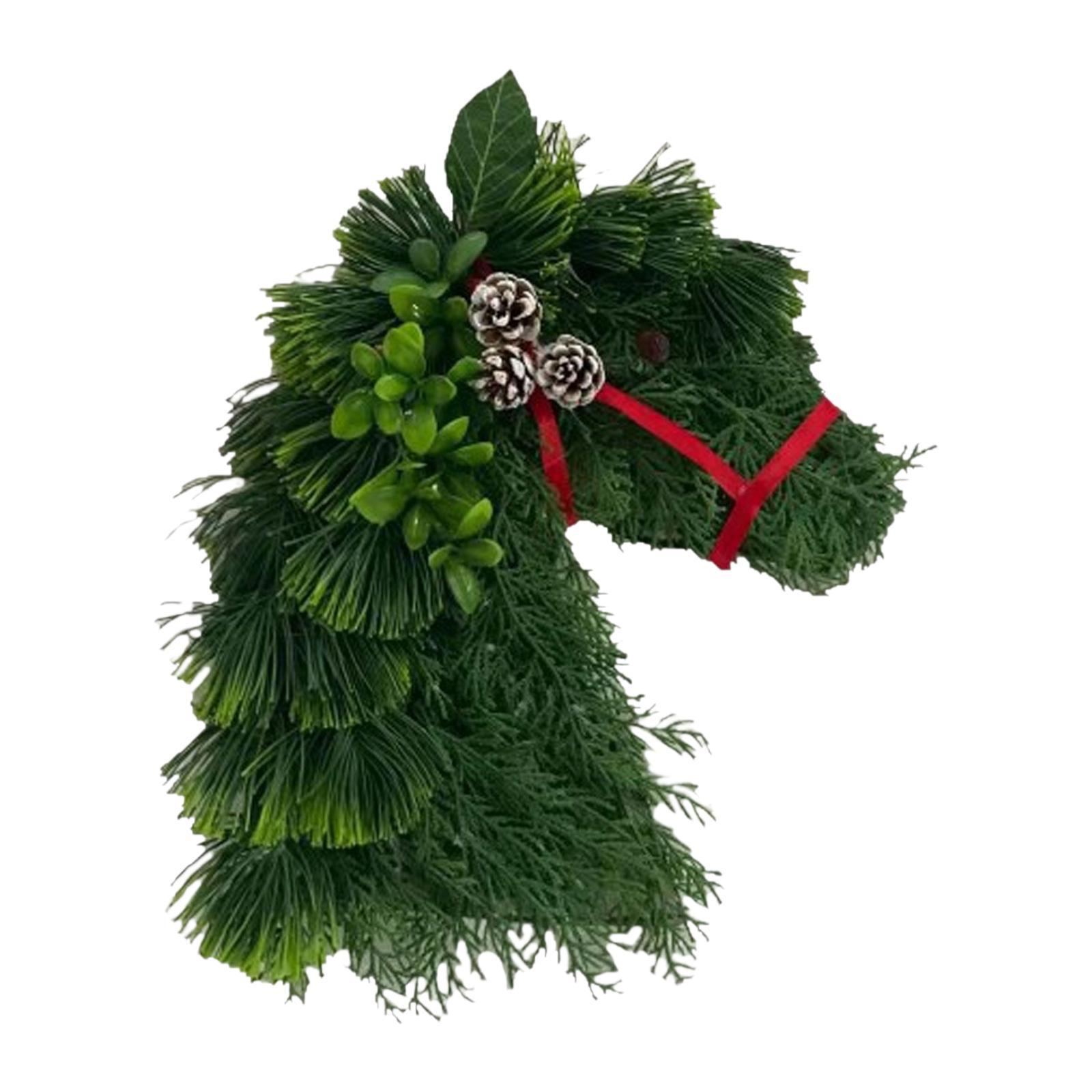 

Рождественский венок Голова лошади Новогодние украшения Декоративные украшения Венок на входную дверь для фермерского дома Веранда Камин Стена Офис