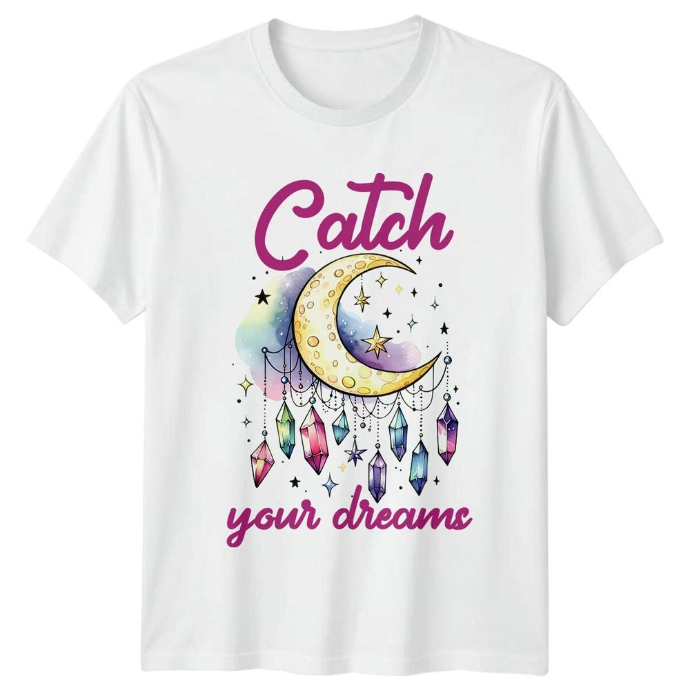 Catch Your Dreams Celestial Moon Crystals Graphic Art TShirt S