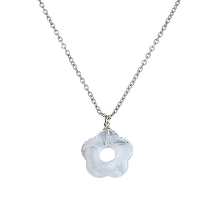 

Простое акриловое ожерелье с подвеской в виде цветка, модное ожерелье-воротник, цепочка для ключиц, ожерелье-чокер, шейная цепочка, ювелирное изделие