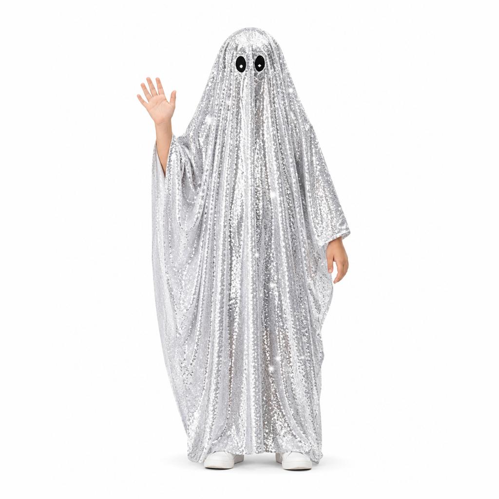 Halloween Paillettenumhang mit zwei Augen, Kostümumhang für Kostümparty für Erwachsene