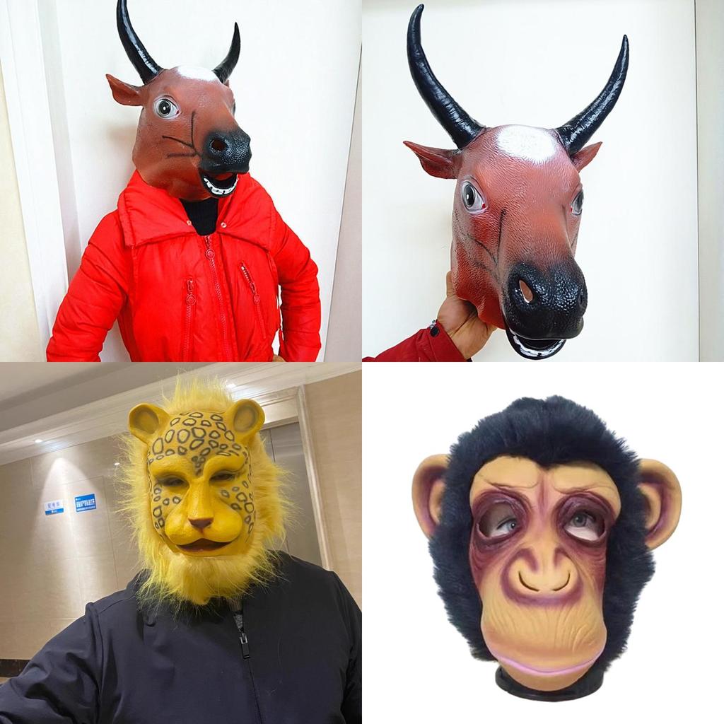 Funny Animal Headgear For Halloween Cosplay Latex Material Various Designs Perfect For Dressing Up Funny Props Characters)