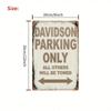Vintage Davidson Parking Only Tin Sign, 8x12 Inch Rustic Garage Wall Decor
