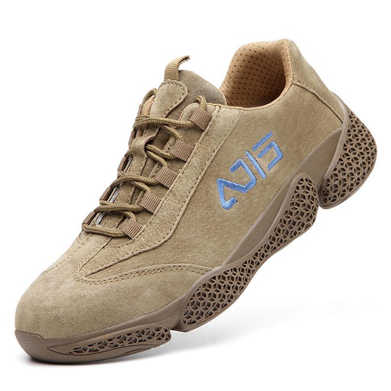 Fashion Men's Safety Shoes Puncture-Proof Outdoor Sneakers for Man Steel Toe Indestructible Safety Boots Men Work Shoes Suede Work Boots