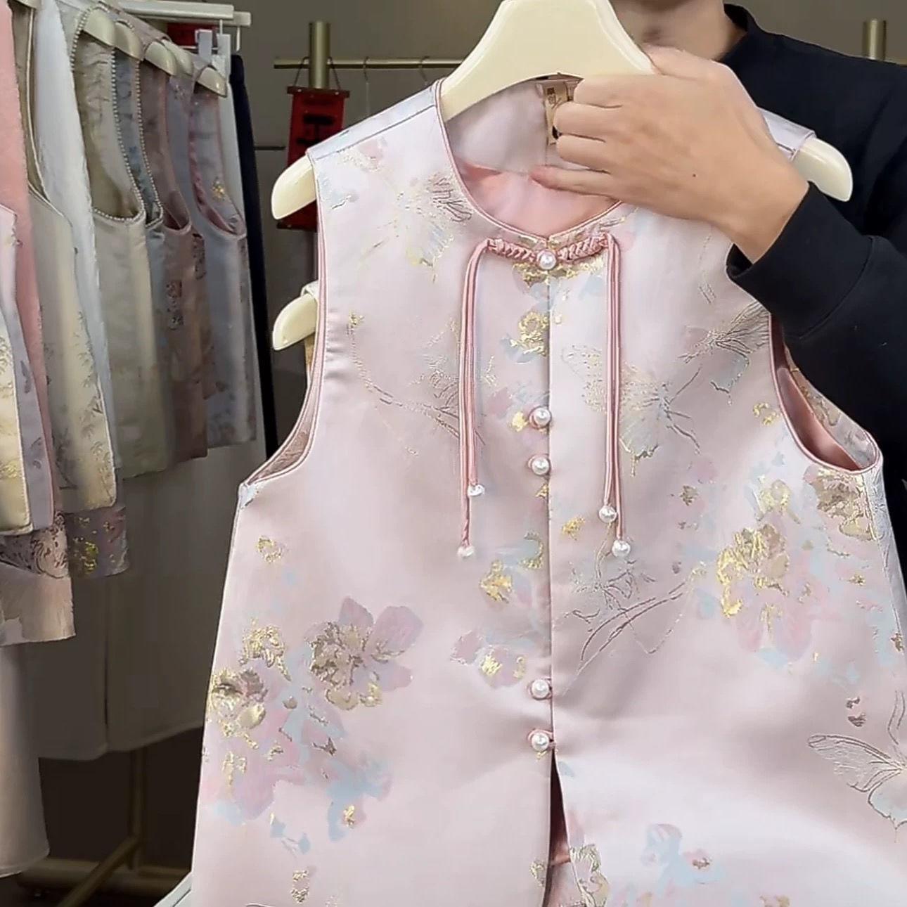 

Весна и Осень Лошадь Высокий класс Ретро Жилет Жилет Женский Жилет Топ 3XL (recommended 138-75kg) розовый