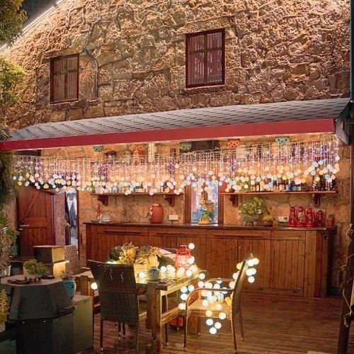 High Quality LED Cotton Ball Curtains, Ice Strip Lights, Solar Energy Waterproof Garden Balconies, Colored Lights with Terrace Atmosphere, Outdoor