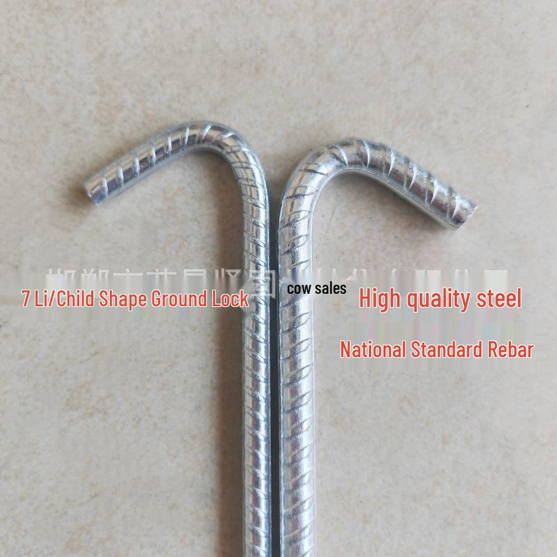Hot-Dip Galvanized J-Type U-Type Rebar Tent Stakes - M8 M10 M12 Threads, Colorful Zinc Coating for Camping Tarps