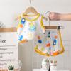 Kinder Ärmelloses Set Sommer Baumwolle Mädchen Shorts Schlafanzug Koreanischer Stil Jungen Tanktop Outfit Kinder Bekleidungsset