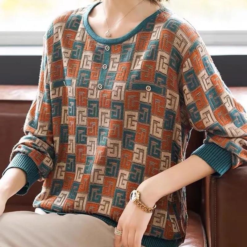 Sweater for Women Autumn Winter Thickened Pullover Warm Knitted Stretchy Long Sleeve Oversize Jumper Tops