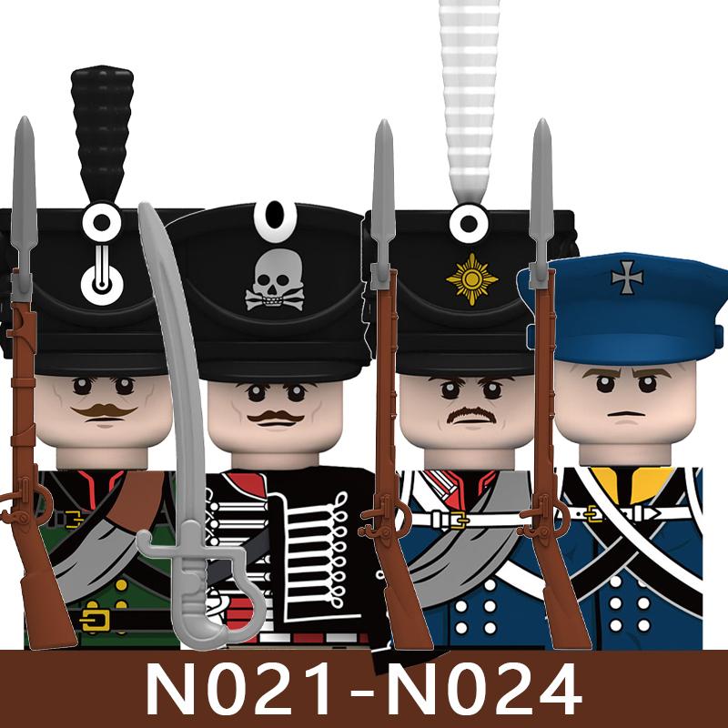 4pcs Medieval Castle Knight Building Blocks MIlitary Napoleon Soldier Figures War Army Legion Accessories Imperial Navy Bricks Toys