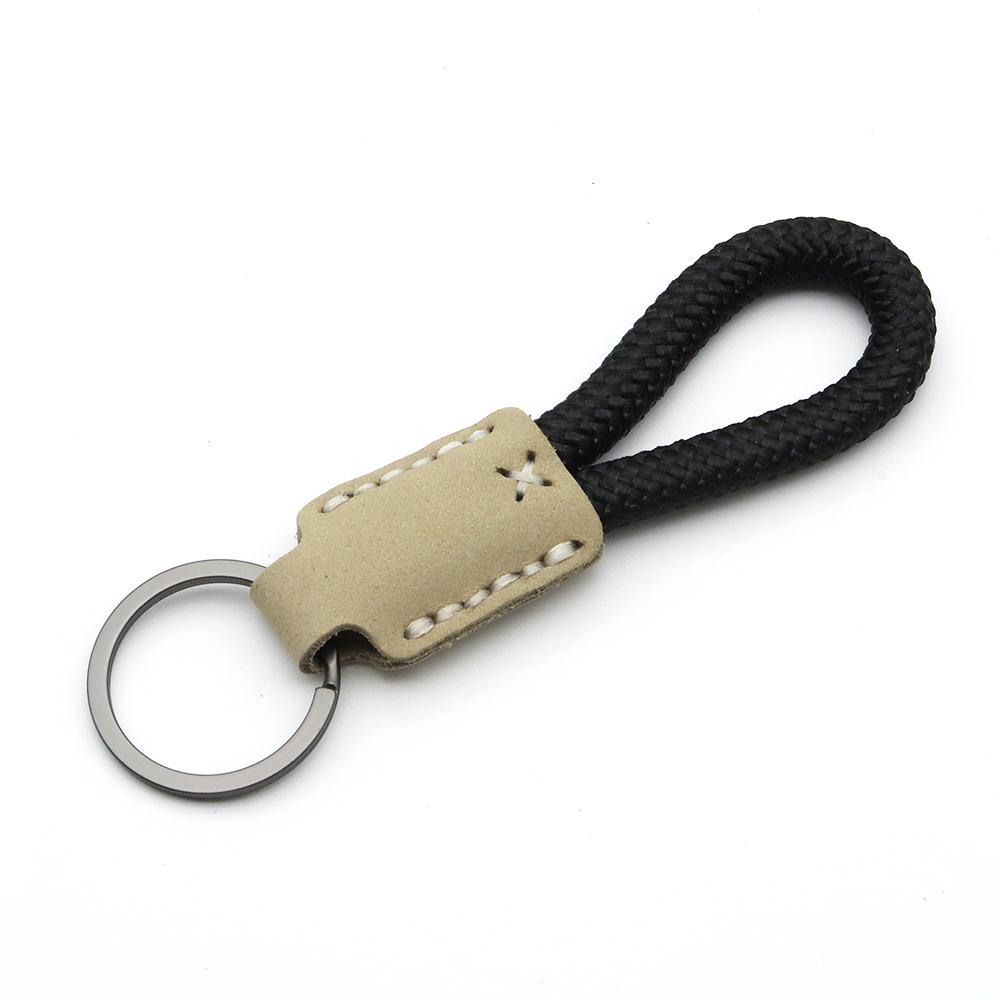Handmade Genuine Leather Key Chain Pendant - Frosted Leather, Multifunctional Lanyard, Creative Design Key Ring