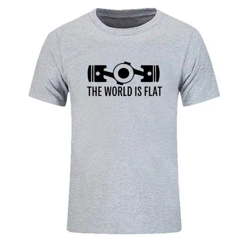 New Summer The World Is Flat Engine T Shirt Short Sleeve Custom T-shirt Style Men O-neck Cotton TShirt Fashion Streetwear Tees