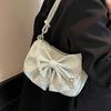 Spring and summer hot sale French niche design bow underarm small bag women's casual high-end texture foreign-style messenger bag
