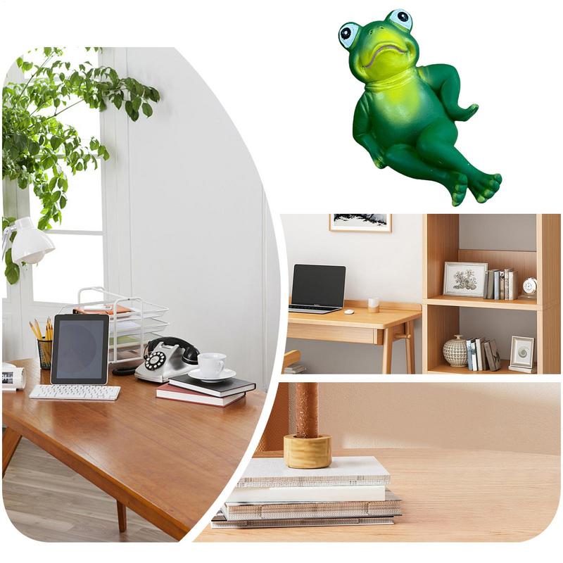 Frog Figurine Cute Home Decor Frog Garden Statue Small Resin Frog Ornament Home Desktop Decoration