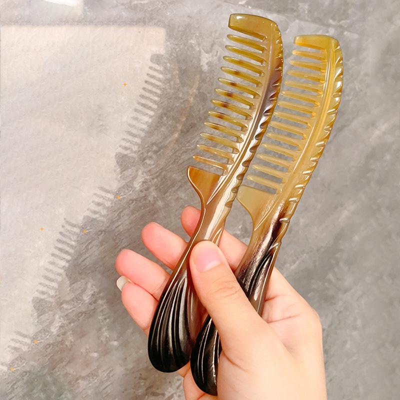 Natural Horn Comb Fine Tooth Comb Anti Static Hair Comb Care Hair Massage Comb Handmade Of Ox Horn Comb