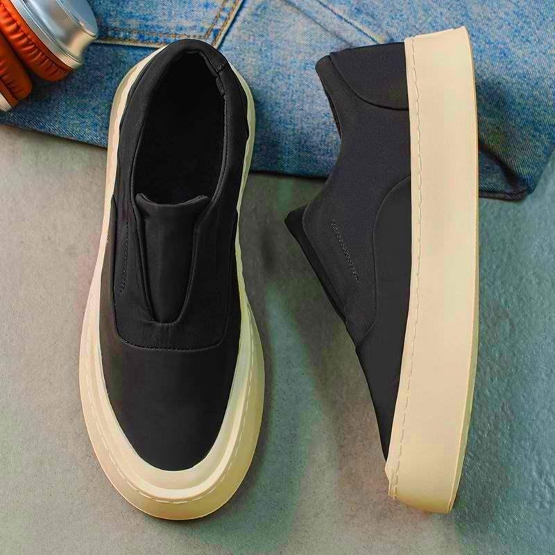 Men's 2025 Trendy Thick-Soled Canvas Slip-Ons: Breathable, Non-Slip, Wear-Resistant Casual Shoes for Spring & Autumn