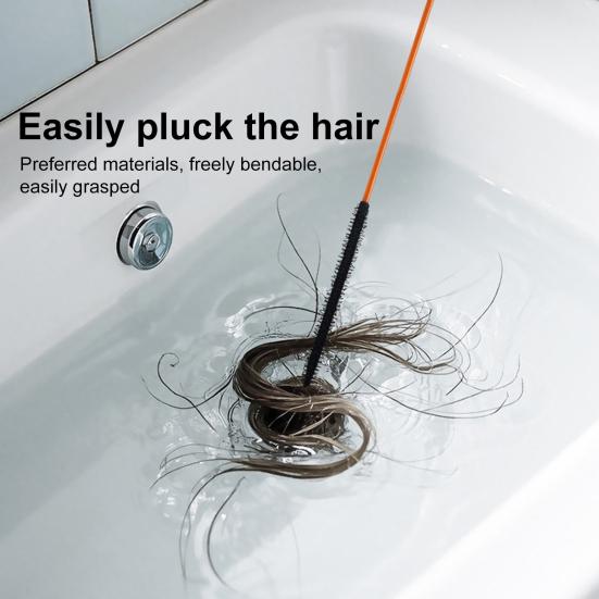 3/5Pcs Sink Dredger Reinforced Hook Tip Break-Proof Wire Rope Hair Clog Remover Long Reach Sink Cleaner