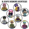 1-8 st KPOP Demon Hunters Tecknad Docka Byggklossar Kawaii Mini Actionfigur Huvudmontering Leksaker Barnpresent