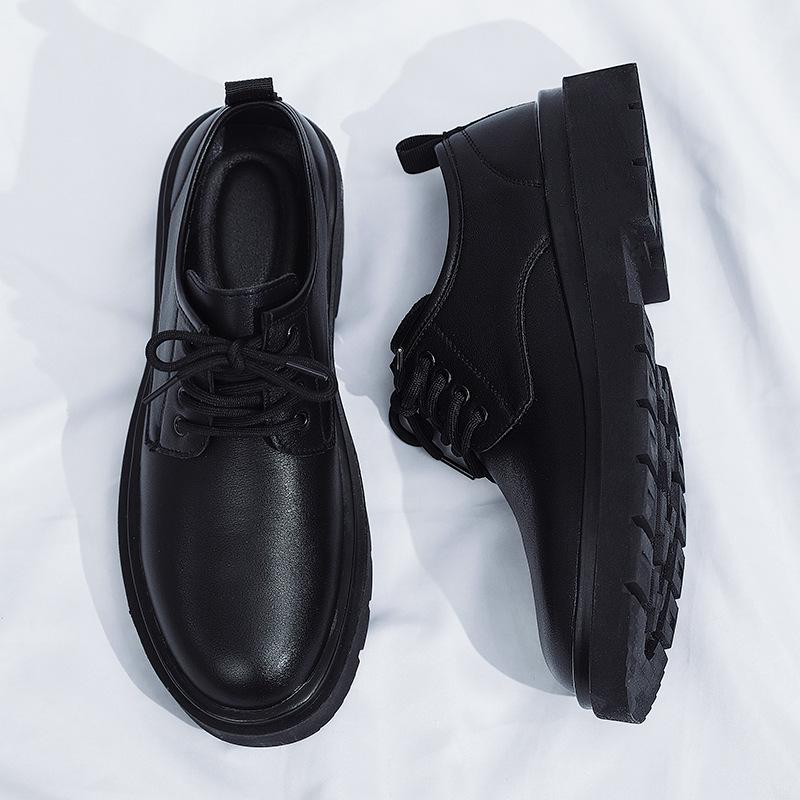 

Men s Black Leather Casual Shoes - Soft Sole, Commuting, Office Fashion, Plus Velvet for Autumn/Winter, Ideal for Business and Formal Wear. 39