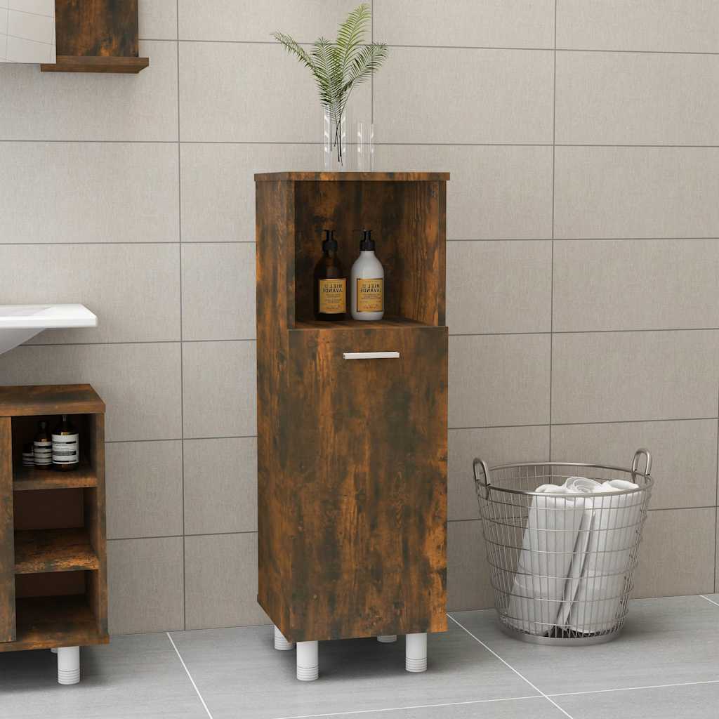 vidaXL Badschrank Räuchereiche 30x30x95 cm Holzwerkstoff braun