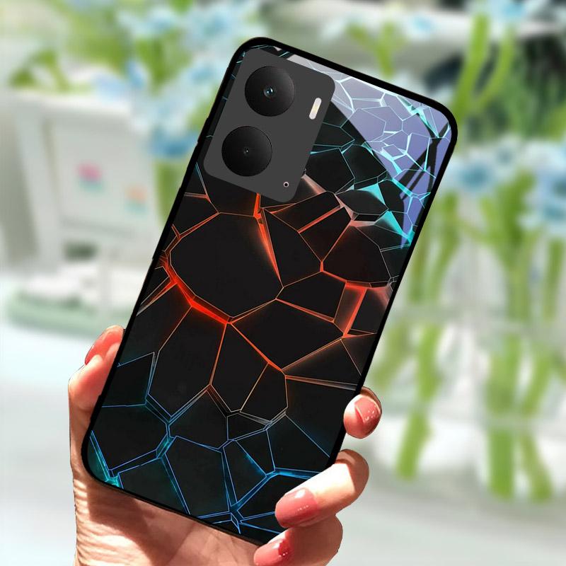 Para Realme P3 5G Capa Traseira de Vidro Temperado Para Realme P3 5G Capa Traseira à Prova de Choque RealmeP3 P 3 Concha Protetora de PC Rígido