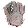 Rawlings CLOUD METAL GR5FHCY70 Baseball Throw HOH® Glove, Soft, Outfielder's, Gray/Scarlet, 13-inch, Right-Handed