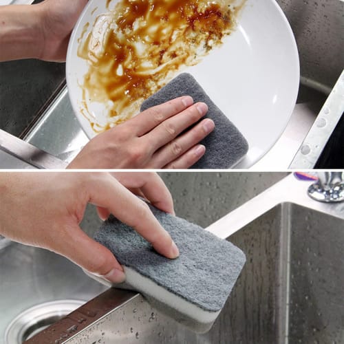 Individually Wrapped Sponges, Bulk Kitchen Dish Sponges, Non-Scratch Dish Scrubber Pads, Odorless Cleaning Sponge Wipes Scrubbers, Perfect for Travel,