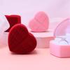 Flocked Heart Shaped Rose Ring Box Velvet Engagement  Display for Marriage Proposal Valentines Day Party